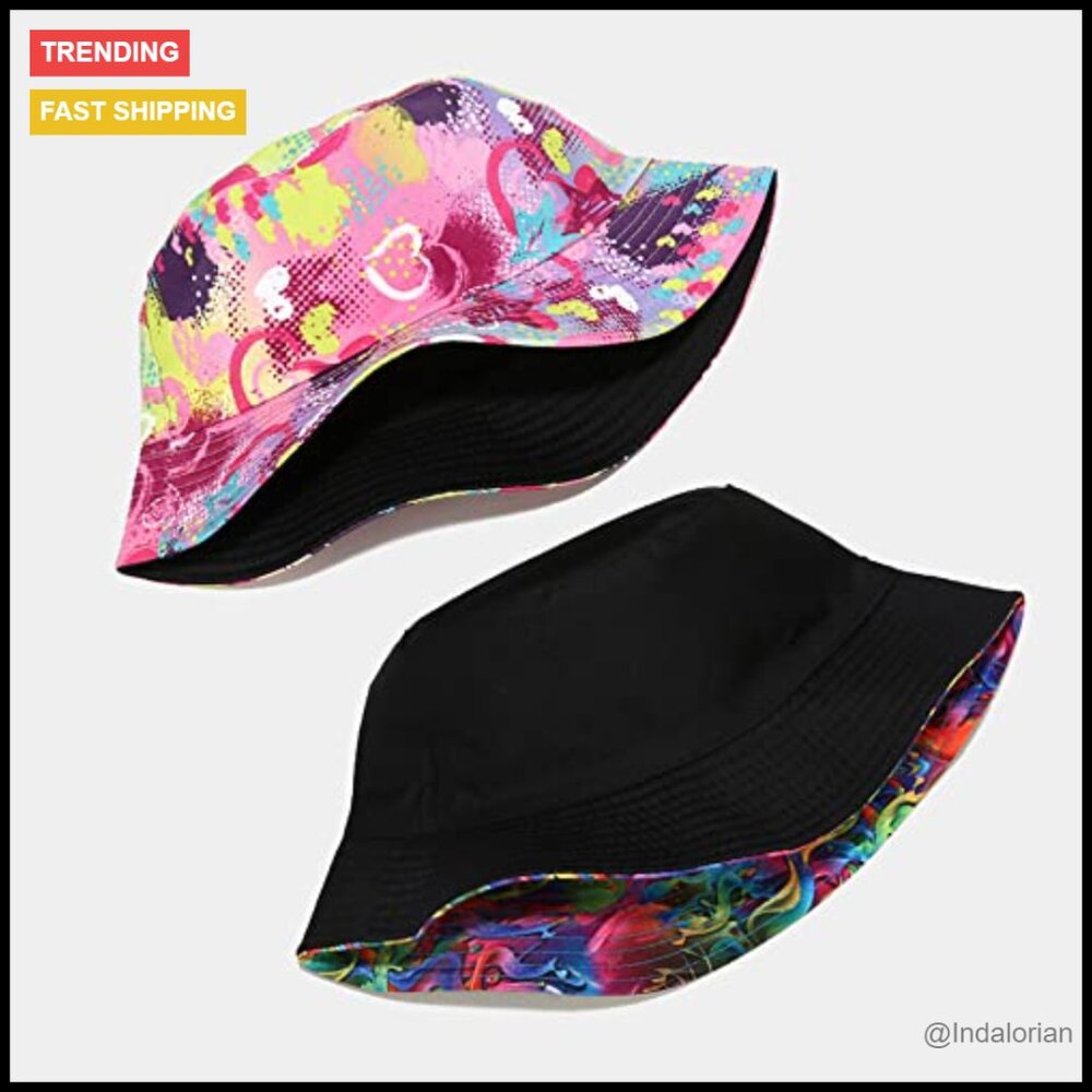 Reversible Bucket Hat Lightweight Polyester Unise… - image 2